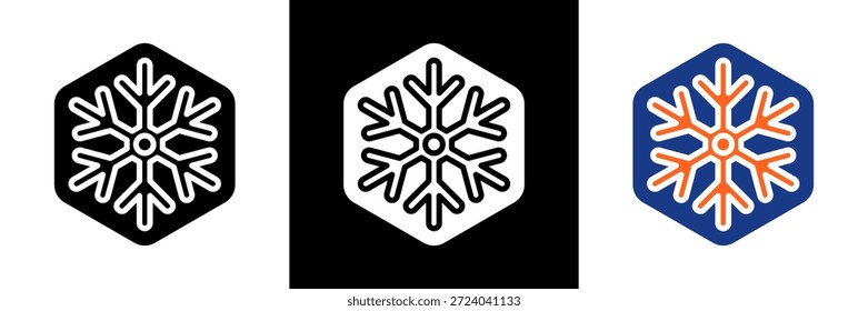 Conjunto de iconos de copo de nieve Ilustración vectorial de glifo