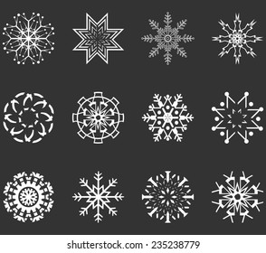 snowflake icon set - Illustration 
