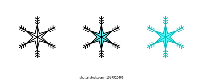 Snowflake icon set  isolated on white background for web design