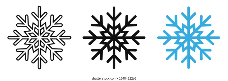 Snowflake icon set isolated on background. Snowflake silhouette winter. Flat elements for website and design project. Vector illustration eps10.