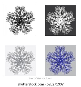 Snowflake icon set. Isolated sign symbol. Vector illustration.