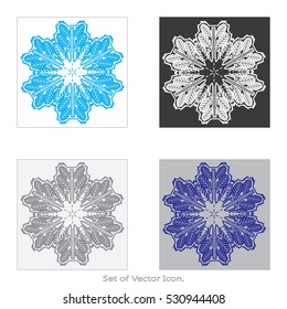 Snowflake icon set. Isolated sign symbol. Vector illustration.