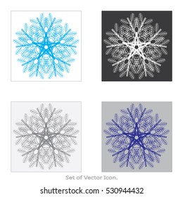 Snowflake icon set. Isolated sign symbol. Vector illustration.