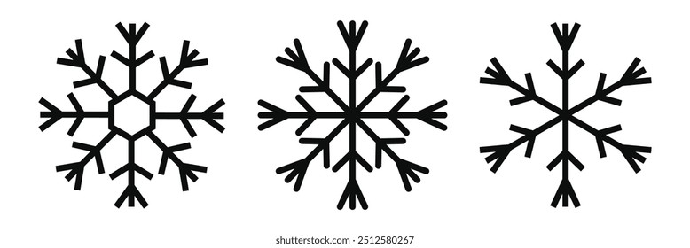Snowflake icon. Snowflake set. Isolated snowflakes collection. Snow vector. Snow icon. EPS 10. 