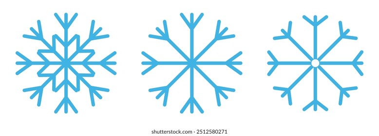 Snowflake icon. Snowflake set. Isolated snowflakes collection. Snow vector. Snow icon. EPS 10. 