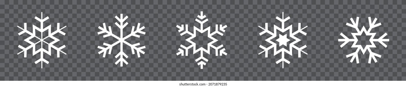 Icono de copo de nieve aislado. Copos de nieve blancos. Ilustración del vector