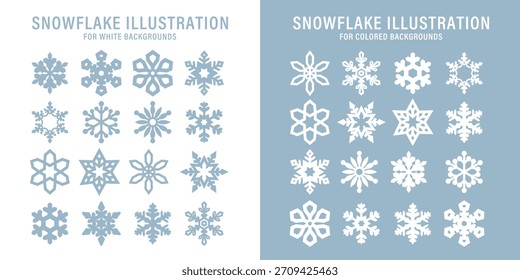 Icono de copo de nieve en azul claro para fondos blancos y de colores