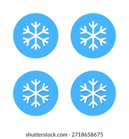 Icono de copo de nieve con sombra. Invierno, Clima frío, escarcha y nieve