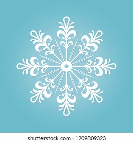 Snowflake icon set. Snow flake silhouettes. Winter and Christmas symbol. Vector illustration.