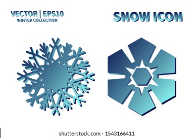 Snowflake icon set. Snowflake snow vector collection. Isolated snowflake for Merry Christmas. Winter snowflake flat icon use for New Year, weather, holiday, decoration, graphic, background, pattern
