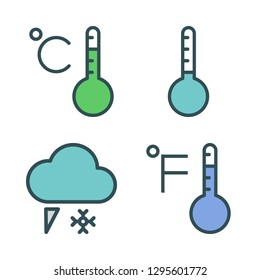 snowflake icon set. vector set about snowing and thermometer icons set.