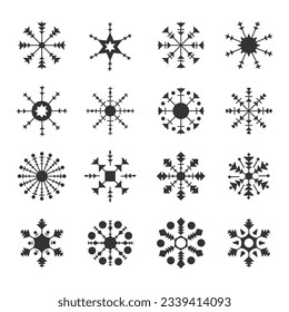 Snowflake Icon Set Vektordesign.