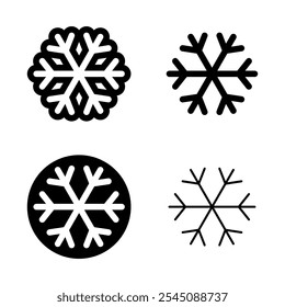 Ícone de floco de neve definido. Ilustração vetorial.