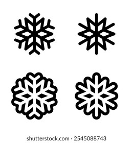 Conjunto de iconos de copo de nieve. Ilustración vectorial.
