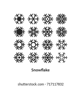 Snowflake icon set vector illustration.