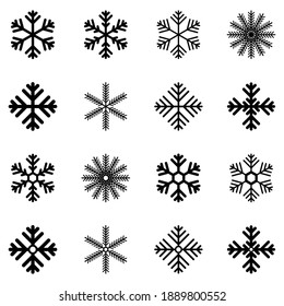 símbolo de signo vectorial del conjunto de iconos de copo de nieve