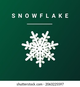 Snowflake icon with shadow. Snowflake in a modern paper style. Christmas Elements. Vector illustration