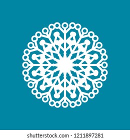snowflake  icon. sign design. Blue background.