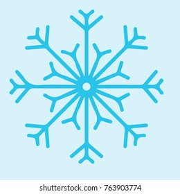 snowflake icon. sign design. blue background