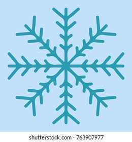 snowflake icon. sign design. blue background