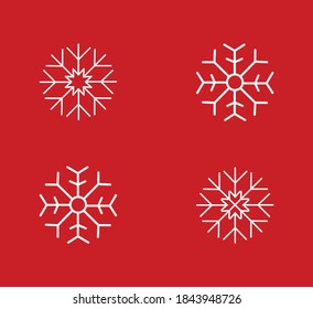 snowflake icon. sign design. red background