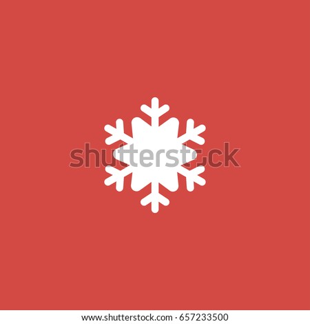snowflake icon. sign design. red background