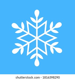Schneeflocken-Symbol einzeln auf weißem Hintergrund, Vektorgrafik. Flaches Design.