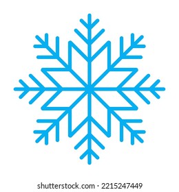 Snowflake. Snowflake icon. Simple snowflake icon in line style design. Snow snowflake symbol. Vector illustration