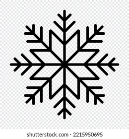 Snowflake. Snowflake icon. Simple snowflake icon in line style design. Snow snowflake symbol. Vector illustration