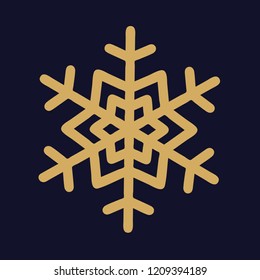 Snowflake icon. Simple snowflake sign isolated. Vector illustration.