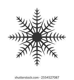 Snowflake icon simple silhouette flat style vector illustration on white background.