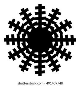 Snowflake icon in simple style isolated on white background. New year symbol vector illustration