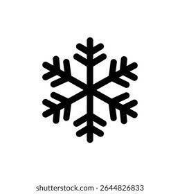Icono de copo de nieve con diseño simétrico de seis puntas