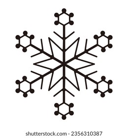 Snowflake icon, snow design, vector material