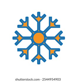 icono de copo de nieve. Señal de nieve. Plantilla de copo de nieve, invierno. Icono de invierno. Colección de copo de nieve. estilo de diseño mixto. Plantilla de diseño de Vector