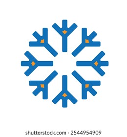 icono de copo de nieve. Señal de nieve. Plantilla de copo de nieve, invierno. Icono de invierno. Colección de copo de nieve. estilo de diseño mixto. Plantilla de diseño de Vector