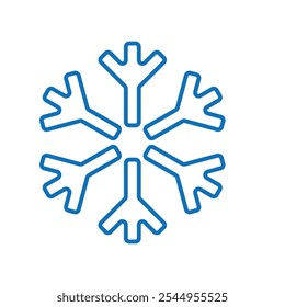 icono de copo de nieve. Señal de nieve. Plantilla de copo de nieve, invierno. Icono de invierno. Colección de copo de nieve. estilo de diseño de línea. Plantilla de diseño de Vector