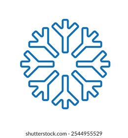 icono de copo de nieve. Señal de nieve. Plantilla de copo de nieve, invierno. Icono de invierno. Colección de copo de nieve. estilo de diseño de línea. Plantilla de diseño de Vector