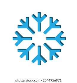 icono de copo de nieve. Señal de nieve. Plantilla de copo de nieve, invierno. Icono de invierno. Colección del copo de nieve. Estilo de diseño plano 3d. Plantilla de diseño de Vector