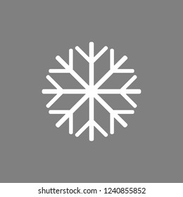 Snowflake icon, snow sign. Vector illustration, flat design.