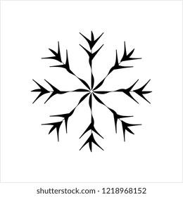 Snowflake Icon, Snow Vector Art Illustration