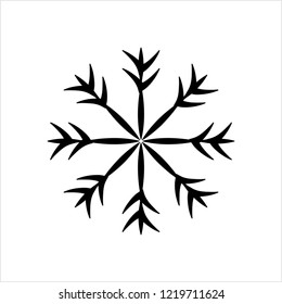 Snowflake Icon, Snow Vector Art Illustration