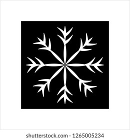 Snowflake Icon, Snow Vector Art Illustration