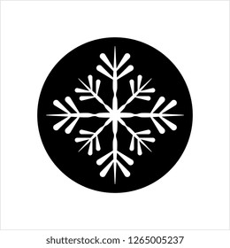 Snowflake Icon, Snow Vector Art Illustration