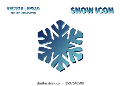 Snowflake icon. Snowflake snow vector. Isolated snowflake for Merry Christmas. Winter snowflake flat icon use for New Year, weather, holiday, decoration, graphic, background, pattern. Cold frozen ice
