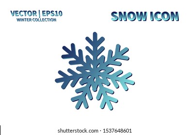 Snowflake icon. Snowflake snow vector. Isolated snowflake for Merry Christmas. Winter snowflake flat icon use for New Year, weather, holiday, decoration, graphic, background, pattern. Cold frozen ice