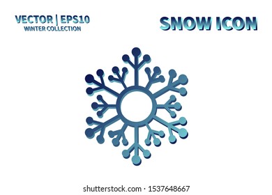 Snowflake icon. Snowflake snow vector. Isolated snowflake for Merry Christmas. Winter snowflake flat icon use for New Year, weather, holiday, decoration, graphic, background, pattern. Cold frozen ice