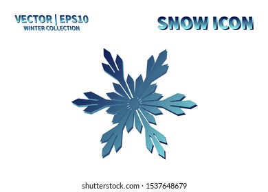 Snowflake icon. Snowflake snow vector. Isolated snowflake for Merry Christmas. Winter snowflake flat icon use for New Year, weather, holiday, decoration, graphic, background, pattern. Cold frozen ice