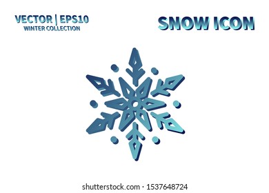 Snowflake icon. Snowflake snow vector. Isolated snowflake for Merry Christmas. Winter snowflake flat icon use for New Year, weather, holiday, decoration, graphic, background, pattern. Cold frozen ice