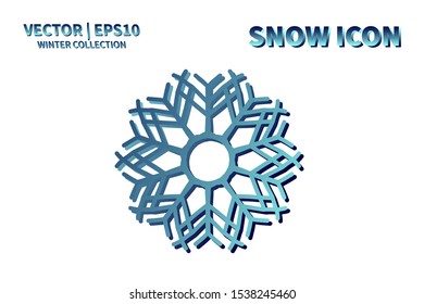 Snowflake icon. Snowflake snow vector. Isolated snowflake for Merry Christmas. Winter snowflake flat icon use for New Year, weather, holiday, decoration, graphic, background, pattern. Cold frozen ice